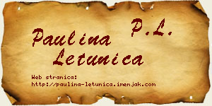 Paulina Letunica vizit kartica
